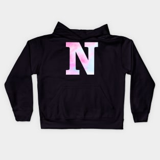 The Letter N Blue and Pink Design Kids Hoodie